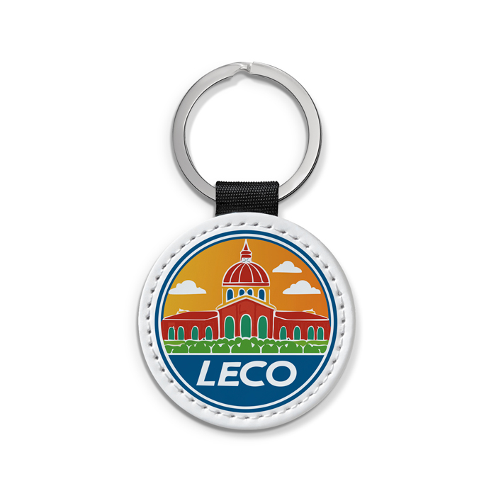 Alternative view of Porte-clé personnalisé avec votre logo - verso marron