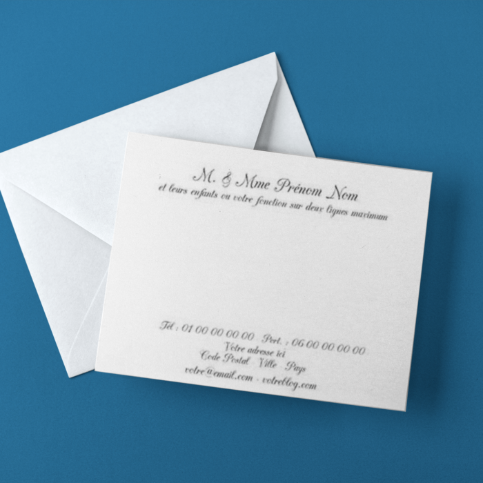 Carte de visite familiale - Lot de 50 - 12,8 x 8,2 cm