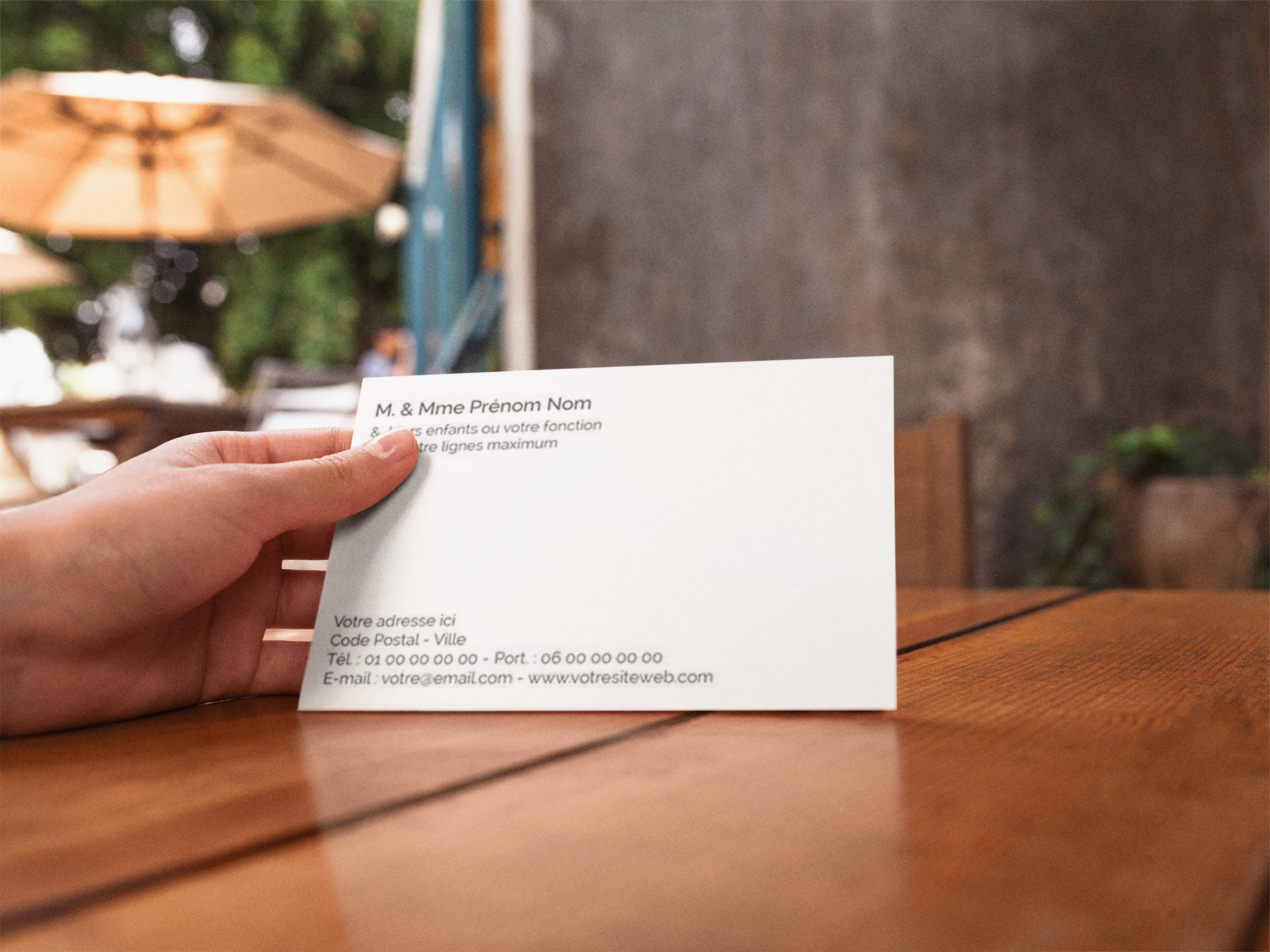 Carte de visite familiale - Lot de 50 - 12,8 x 8,2 cm