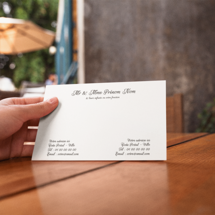 Alternative view of Carte de visite familiale - Lot de 50 - 12,8 x 8,2 cm