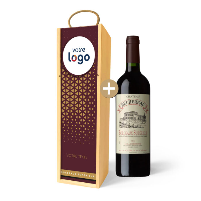 Coffret personnalisé et Vin rouge - Avec votre logo