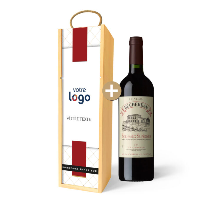 Coffret personnalisé et Vin rouge - Votre logo