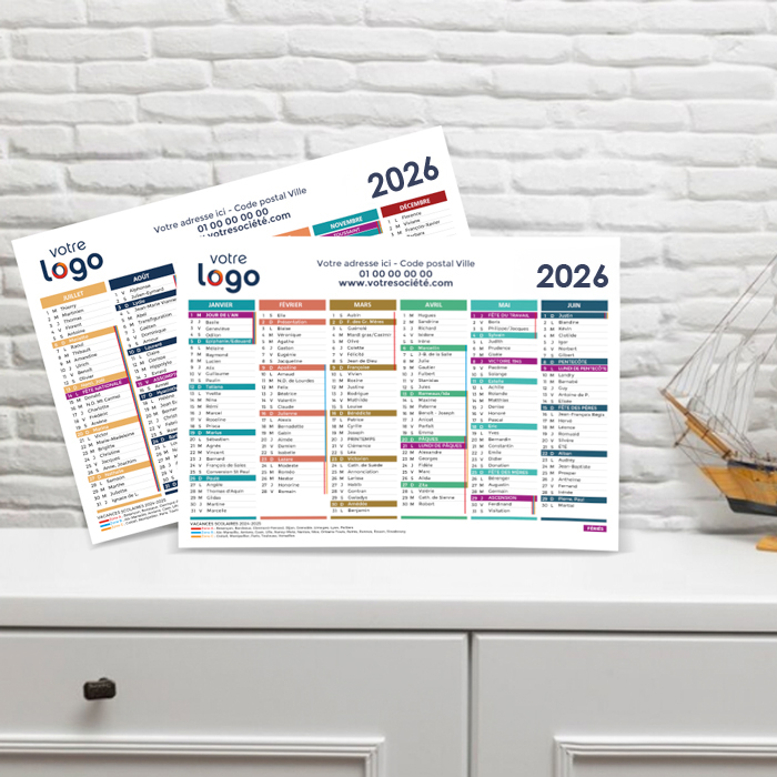 Alternative view of Calendrier A4 Recto/Verso