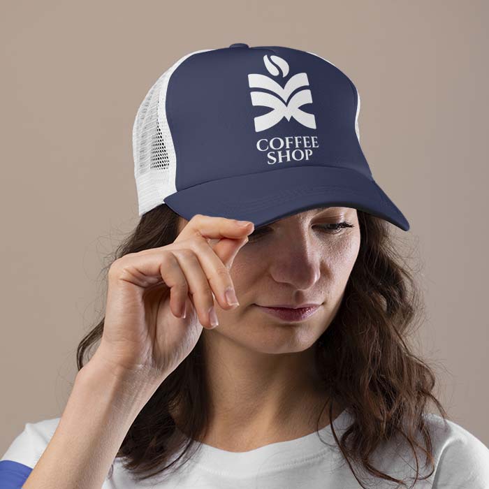 Alternative view of Casquette Trucker personnalisé – Bleu Blanc