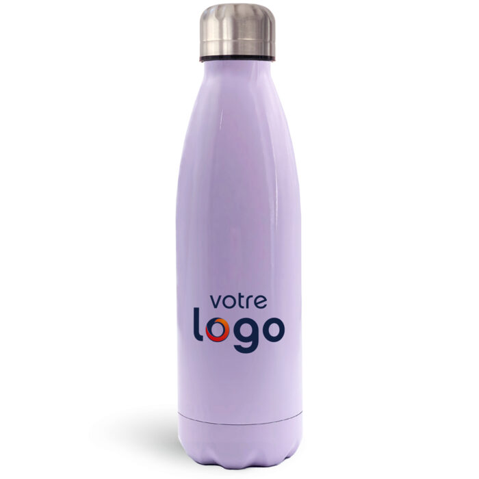 Bouteille isotherme Violette - Votre logo <br> <strong>  500 ml </strong>