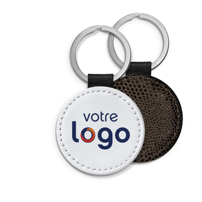 Porte-clé personnalisé avec votre logo - verso marron