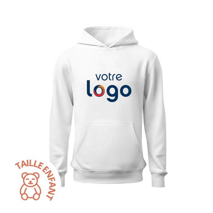 Alternative view of Sweat-shirt enfant à capuche mixte Roly® – Blanc