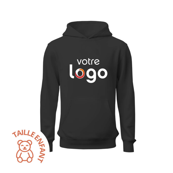 Alternative view of Sweat-shirt enfant à capuche mixte Roly® – Noir