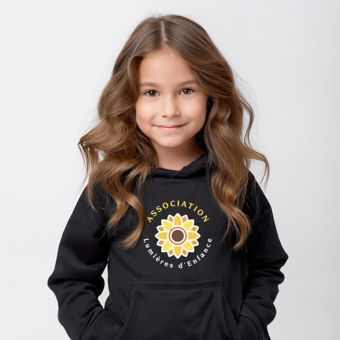 Sweat-shirt enfant à capuche mixte Roly® – Noir