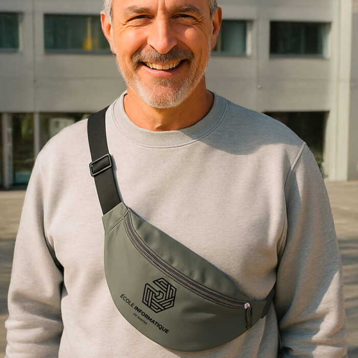 Alternative view of Sac banane kaki – Votre logo