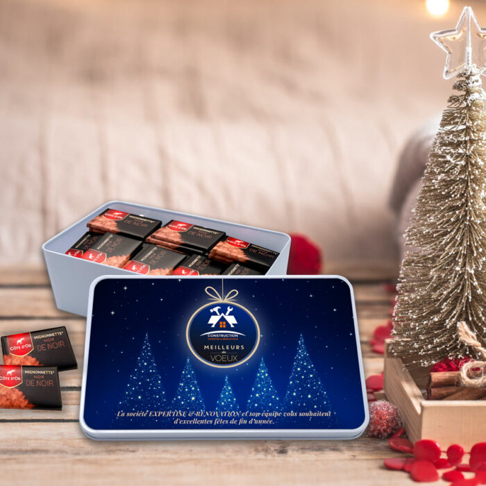 Alternative view of Boîte rectangulaire personnalisée – Meilleurs Voeux avec logo + chocolats Côte d'Or