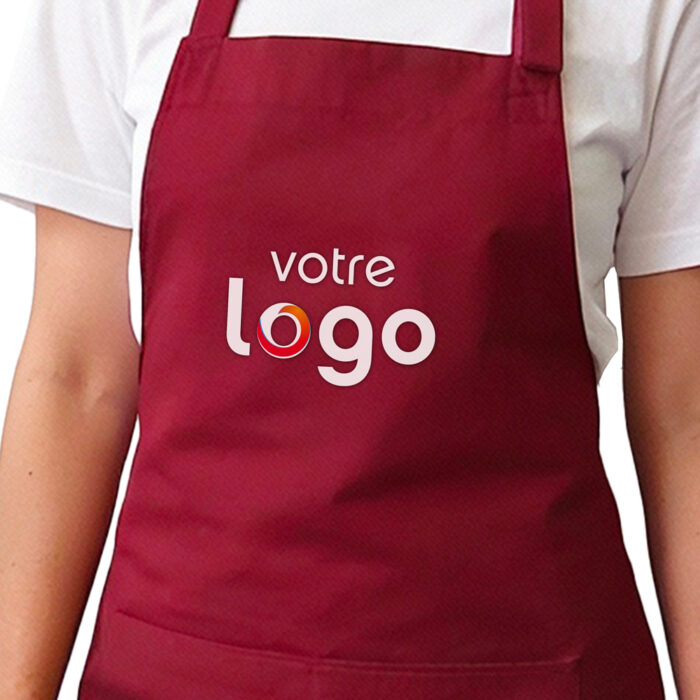 Tablier bordeaux mixte personnalisable
